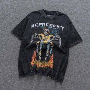 Represent Never Ride Faster Print Black T-Shirt